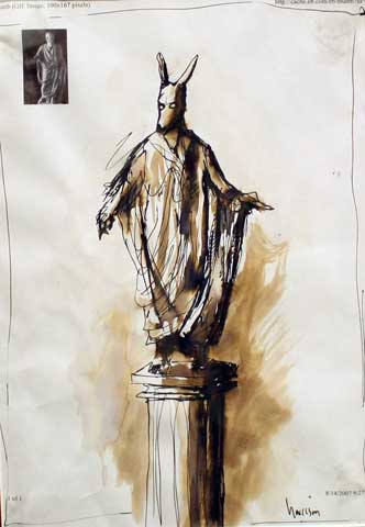 Kangaroo Man Drawing 1