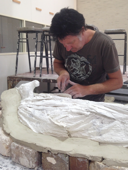 Stephen Harrison working in his studio